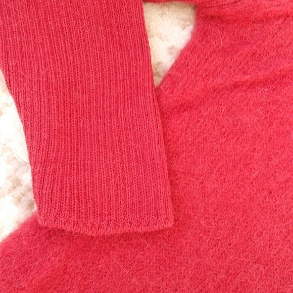 MFH Knits Baby Alpaca Blend Cardigan Sweater M Red Purple - Picture 13 of 16